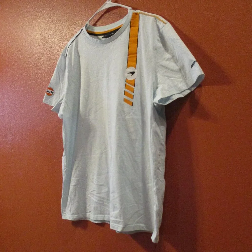 McLaren Shirt Woman X Large Blue Yellow Black Sport Car Racing Stichd Shirt